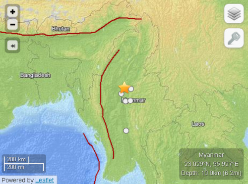 ÃåµéÖв¿·¢Éú6.6¼¶µØÕðÕðÔ´Éî¶È10¹«Àï