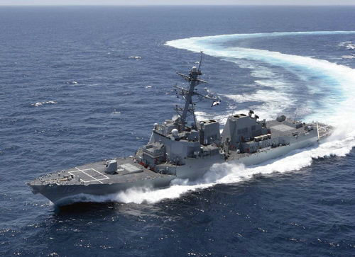 资料图:美国"阿利伯克"级ddg107"格拉维利"号驱逐舰.